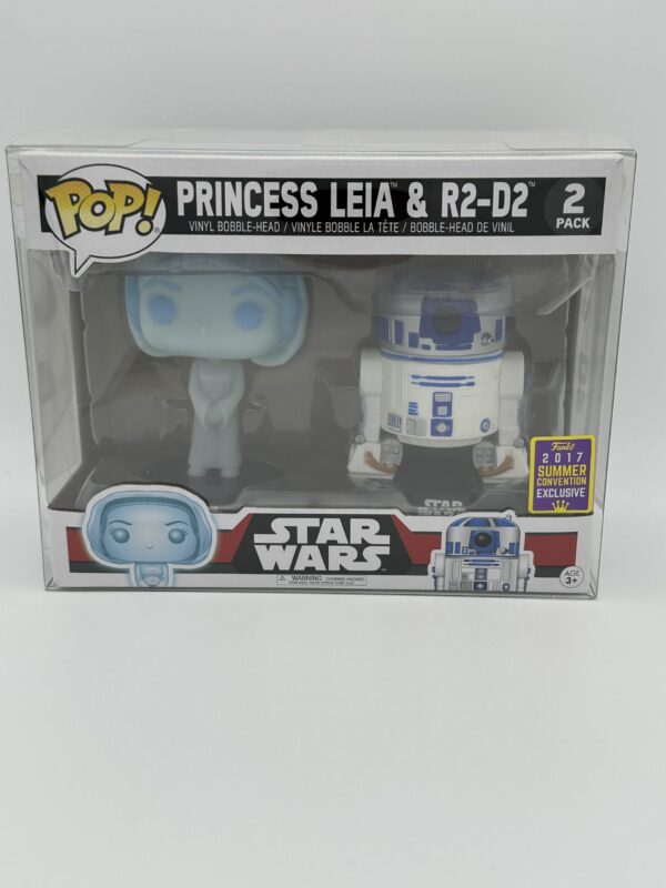 Star Wars Princess Leia & R2-D2 2 Pack 2017 SDCC Exclusive+Pop Protector