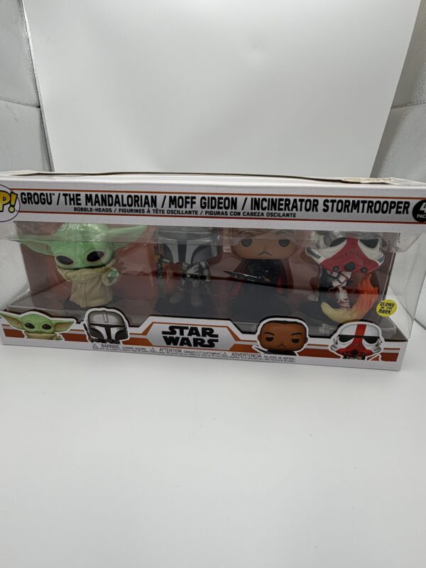 Grogu, Mandalorian, Moff Gideon, Incinerator Stormtrooper Funko Pop